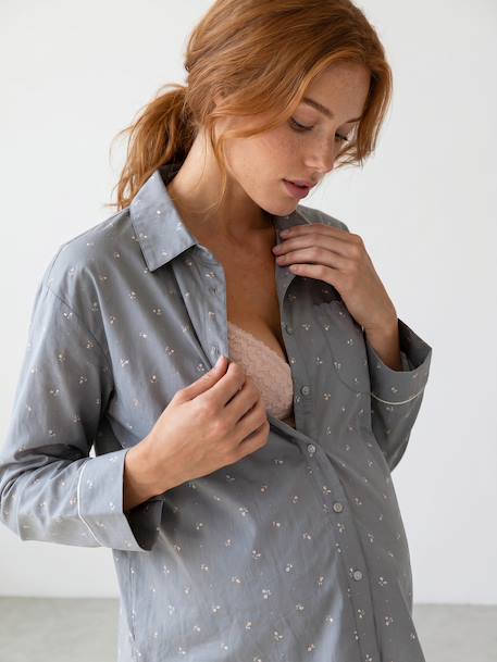 Maternity pyjamas and nursing sage green 
