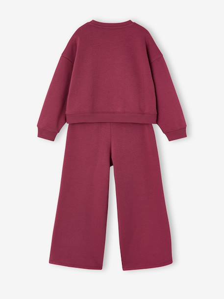 Sweatshirt and joggers set for girls plum 