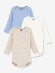Baby-Bodysuits & Sleepsuits-Pack of 3 long-sleeved bodysuits PETIT BATEAU