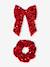 Sequin hair clip and scrunchie for girls red 