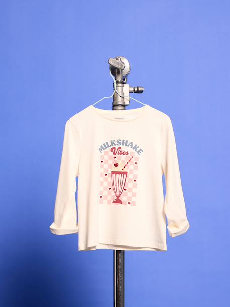Long-sleeved T-shirt for girls ecru 