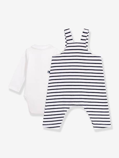 Dungarees and bodysuit set PETIT BATEAU white 