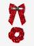 Sequin hair clip and scrunchie for girls red 
