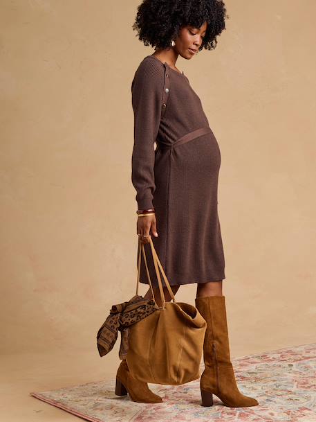 ENVIE DE FRAISE maternity knitted dress black+chocolate 