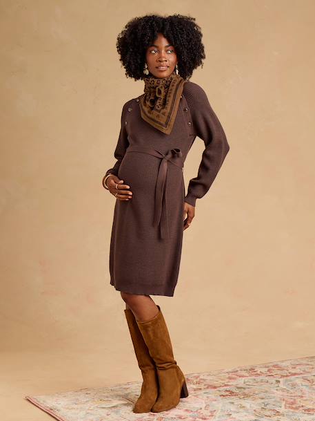 ENVIE DE FRAISE maternity knitted dress black+chocolate 