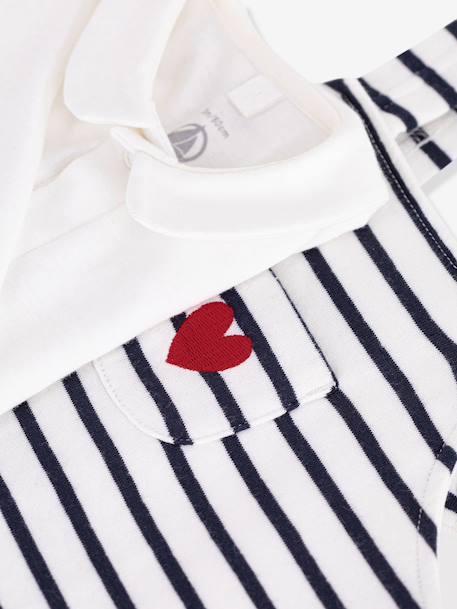 Dungarees and bodysuit set PETIT BATEAU white 