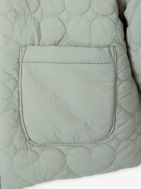 Puffer jacket with hat and mittens for baby girls sage green 