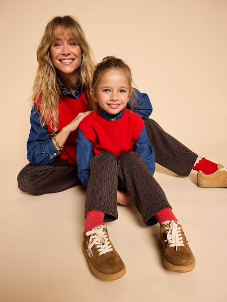Sleeveless jumper for girls red 