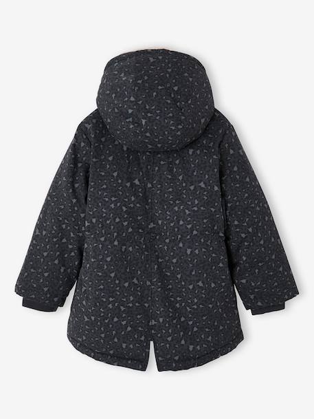 Romantic Hooded Parka for Girls anthracite+green+navy blue 