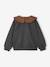 Girl's sweatshirt with English embroidery collar and flocked velvet message anthracite+ecru+marl grey+mauve+pale pink+red 