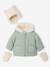 Puffer jacket with hat and mittens for baby girls sage green 