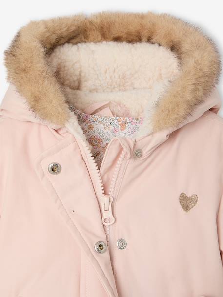 Parka + lightweight jacket 3-in-1 for babies olive+rosy 
