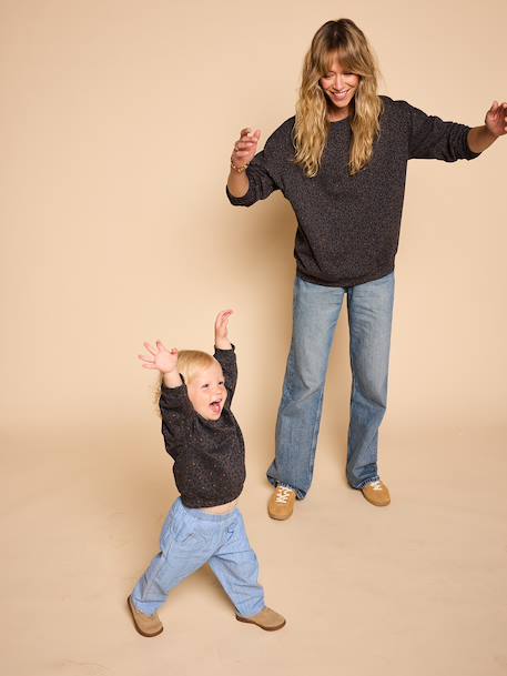 Leopard Sweatshirt for Baby & Mum, Capsule Collection by ENVIE DE FRAISE beige+dark grey 