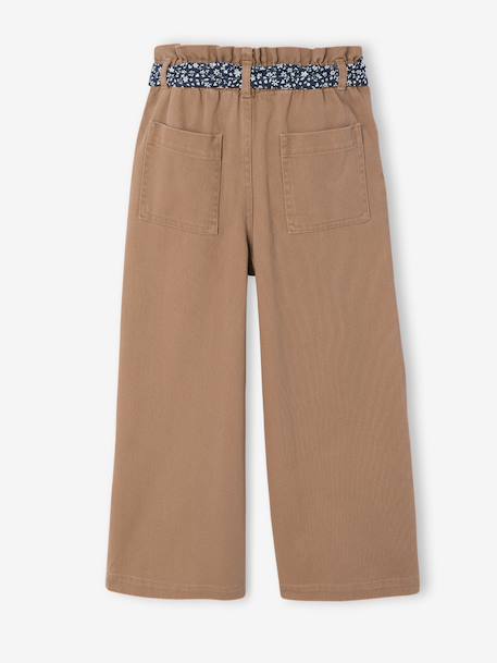 Wide-leg trousers for girls camel+rosy 