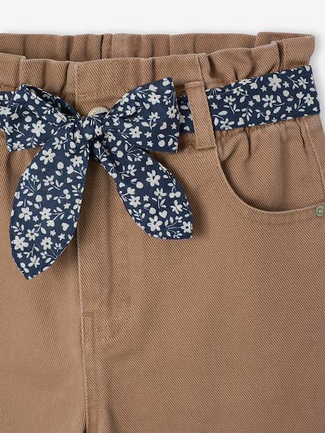 Wide-leg trousers for girls camel+rosy 