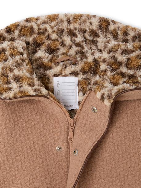 Hooded coat for girls camel+navy blue 