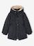 Romantic Hooded Parka for Girls anthracite+green+navy blue 