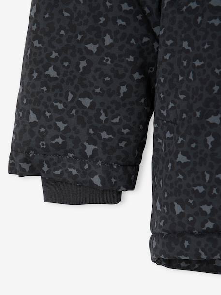 Romantic Hooded Parka for Girls anthracite+green+navy blue 