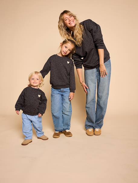 Leopard Sweatshirt for Baby & Mum, Capsule Collection by ENVIE DE FRAISE beige+dark grey 