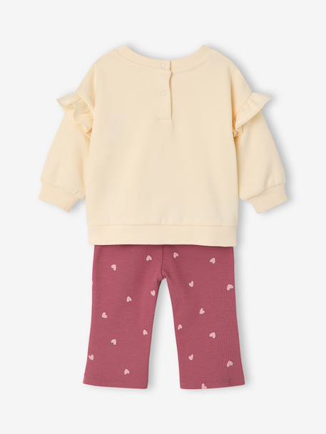 Sweatshirt and leggings set for baby girls raspberry pink 