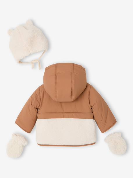 Puffer jacket with hat and mittens for baby boys hazel 