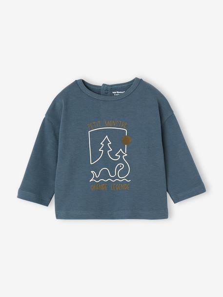Long-sleeved T-shirt for baby boys peacock blue 