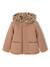 Hooded coat for girls camel+navy blue 