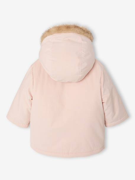 Parka + lightweight jacket 3-in-1 for babies olive+rosy 