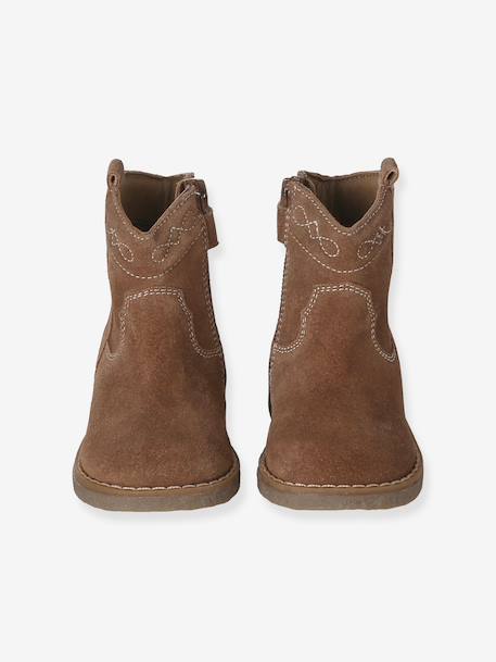 Baby first walker leather ankle boots brown 