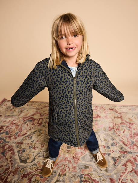 Reversible parka for kids khaki 
