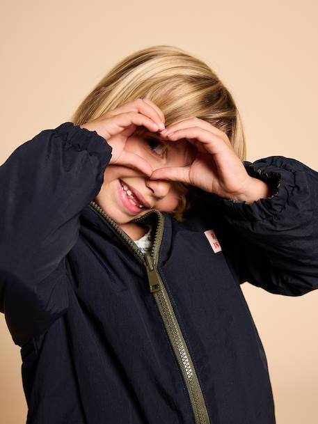 Reversible parka for kids khaki 