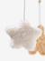 Wooden and rattan musical mobile beige 