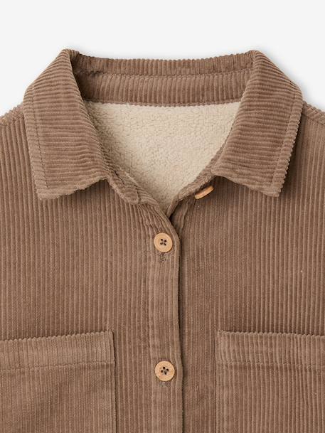 Corduroy long-sleeved shirt for boys taupe 