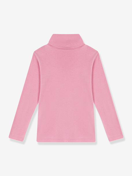 Roll neck top for kids by PETIT BATEAU rose 