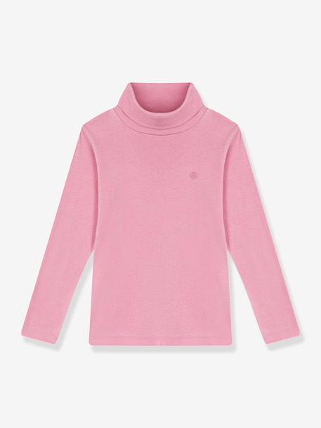 Roll neck top for kids by PETIT BATEAU rose 