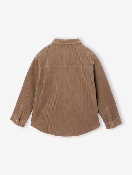 Corduroy long-sleeved shirt for boys taupe 