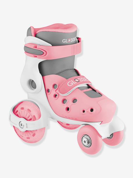 Quad roller skates for beginners by GLOBBER blue+rose 