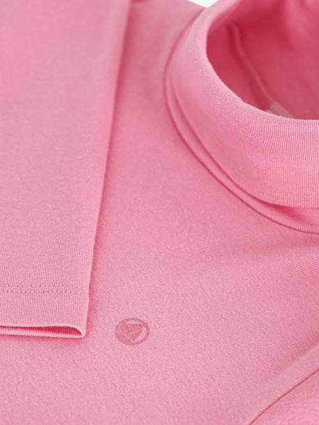 Roll neck top for kids by PETIT BATEAU rose 