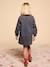 Printed dress for girls denim grey 