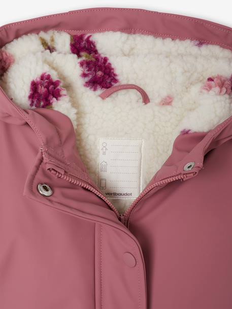 Raincoat with Sherpa Lining for Girls anthracite+green+indigo+mauve+multicoloured 