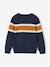 Striped crew neck jumper for boys navy blue 
