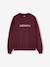 Oversized Leopard Print Slogan Sweatshirt for Girls, JONEN anthracite+bordeaux red 