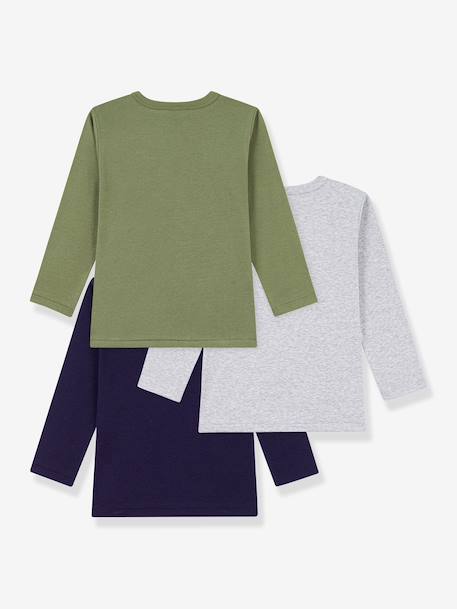 Pack of 3 long-sleeved T-shirts by PETIT BATEAU multicoloured 