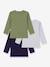 Pack of 3 long-sleeved T-shirts by PETIT BATEAU multicoloured 