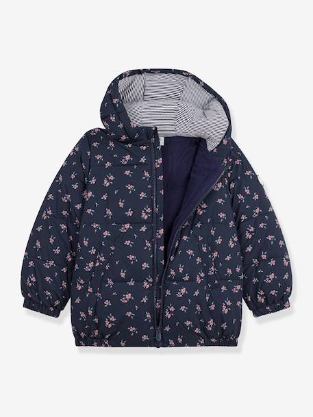 Heart print puffer jacket by PETIT BATEAU blue 