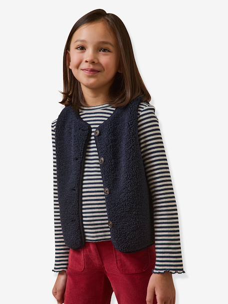 Sherpa gilet by CYRILLUS navy blue 
