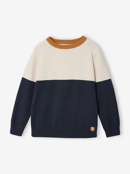 Customisable crew neck sweatshirt for boys navy blue 