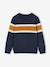 Striped crew neck jumper for boys navy blue 