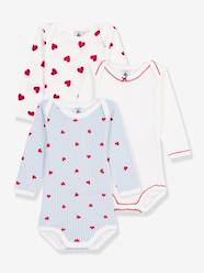 -Pack of 3 long-sleeved bodysuits by PETIT BATEAU