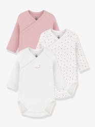 -Pack of 3 wrapover long-sleeved baby bodysuits by PETIT BATEAU